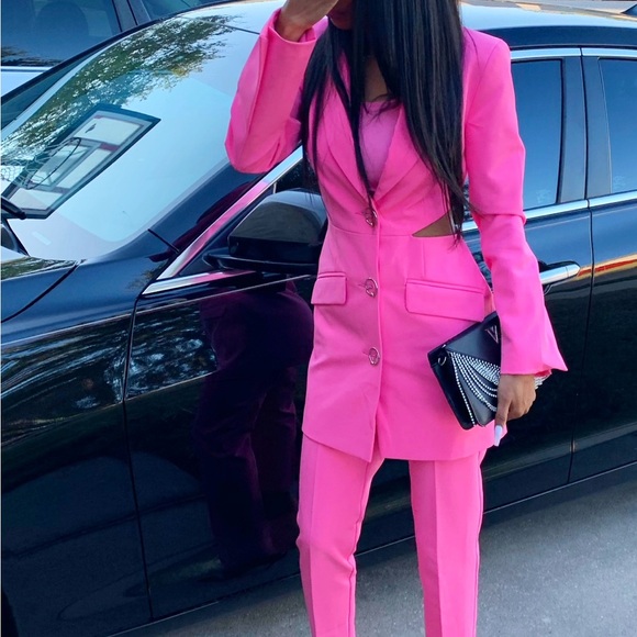 ASOS Hot Pink Single-Breasted Tailored Blazer and Pant Set - Picture 2 of 2